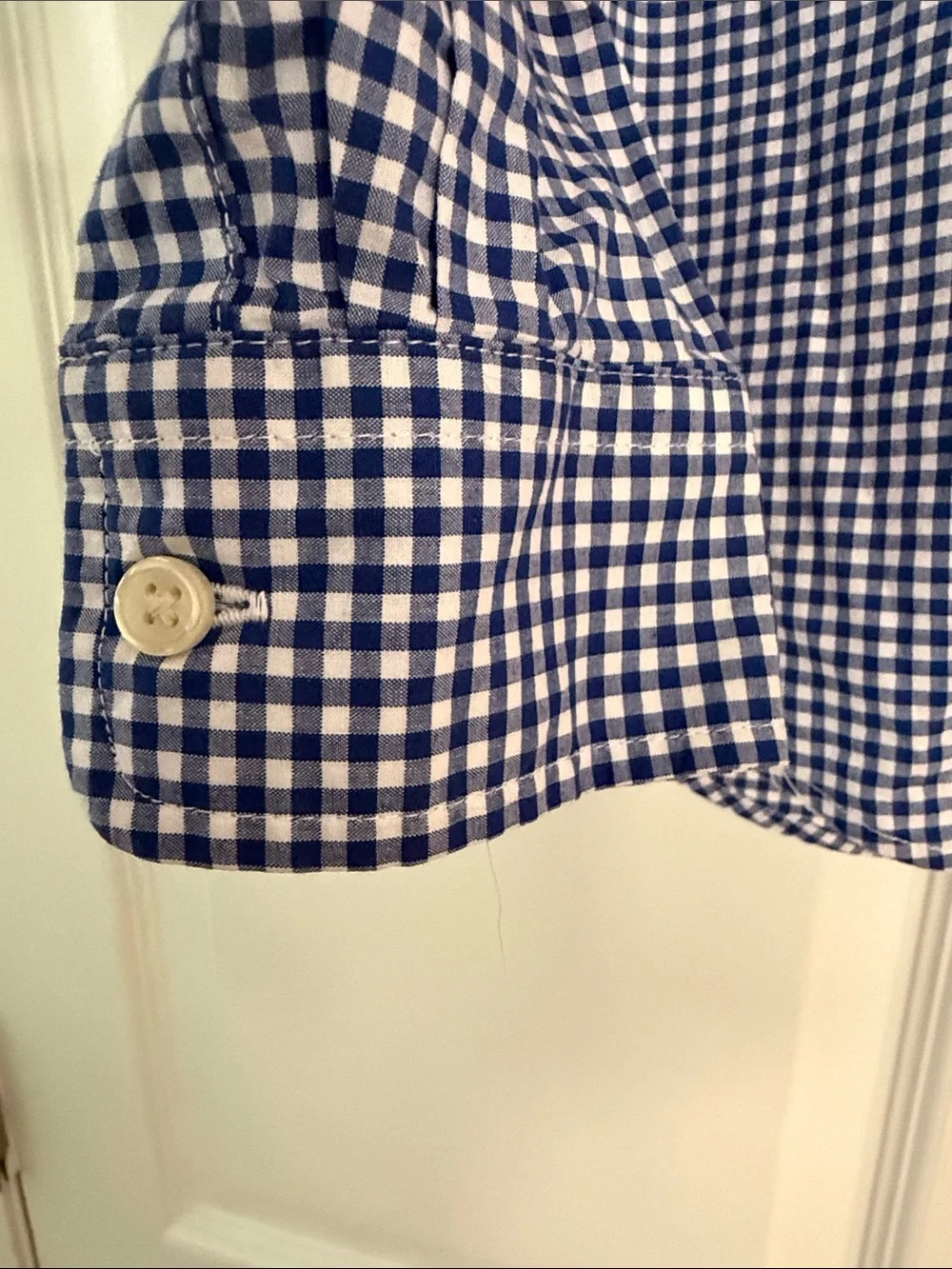 Boy’s Ralph Lauren Navy and White Gingham Button-Down Shirt